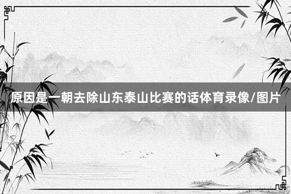 原因是一朝去除山东泰山比赛的话体育录像/图片