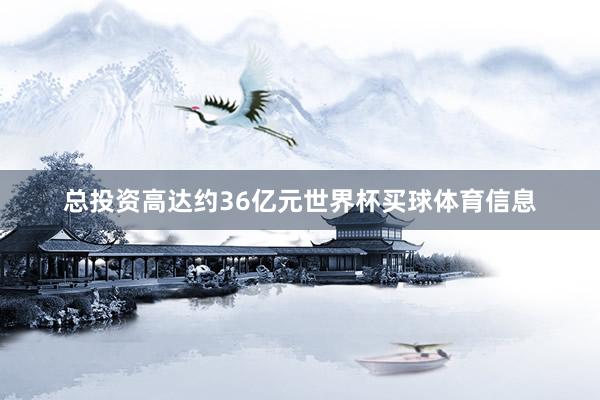 总投资高达约36亿元世界杯买球体育信息