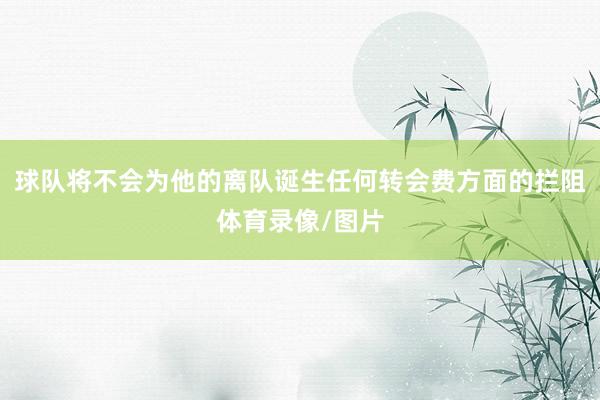 球队将不会为他的离队诞生任何转会费方面的拦阻体育录像/图片