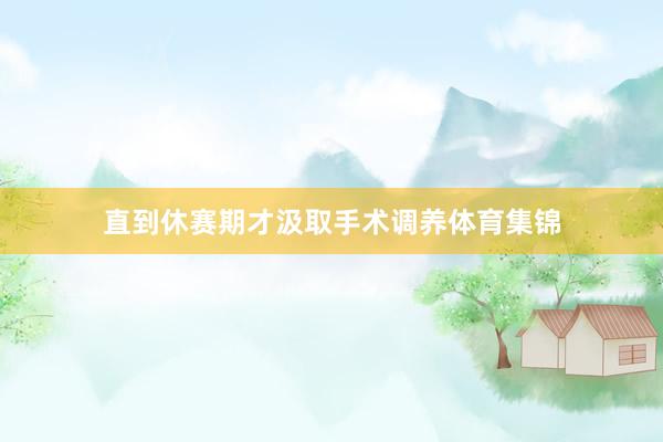 直到休赛期才汲取手术调养体育集锦