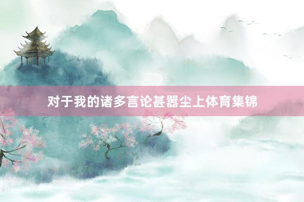对于我的诸多言论甚嚣尘上体育集锦