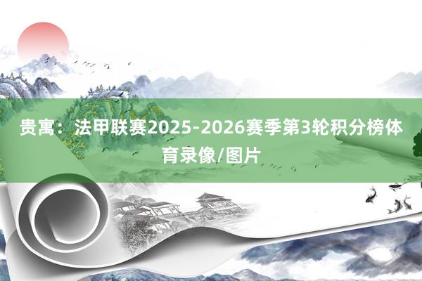 贵寓：法甲联赛2025-2026赛季第3轮积分榜体育录像/图片