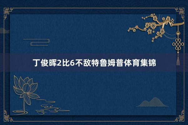 丁俊晖2比6不敌特鲁姆普体育集锦