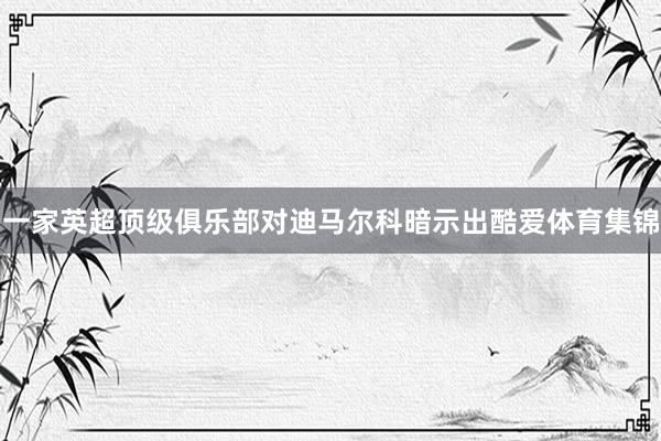 一家英超顶级俱乐部对迪马尔科暗示出酷爱体育集锦