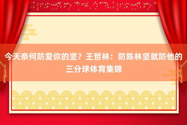 今天奈何防爱你的坚？王哲林：防陈林坚就防他的三分球体育集锦