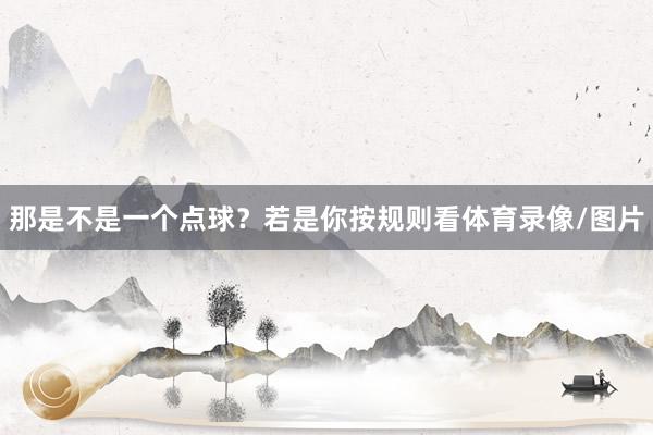 那是不是一个点球？若是你按规则看体育录像/图片