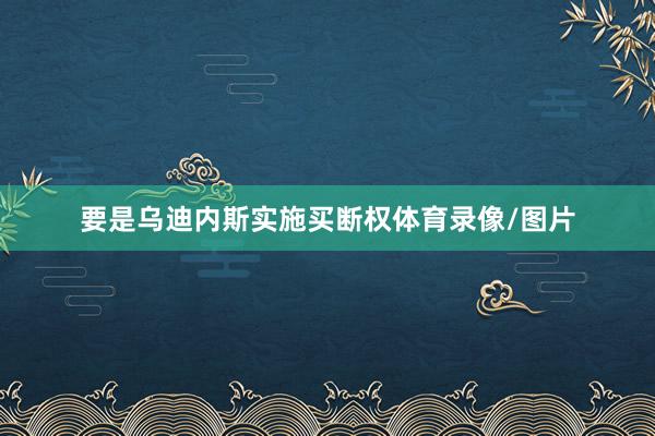 要是乌迪内斯实施买断权体育录像/图片